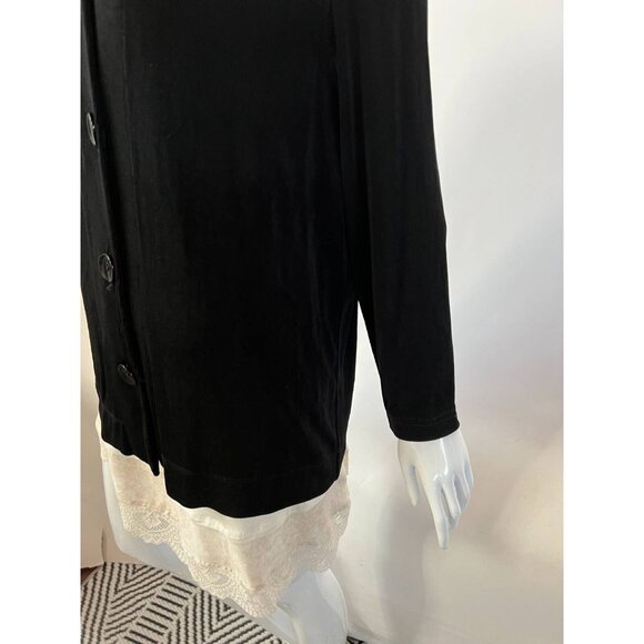 Chicos Travelers Womens Jacket Black Long Sleeve Buttons Notch Collar 2 - Picture 7 of 12